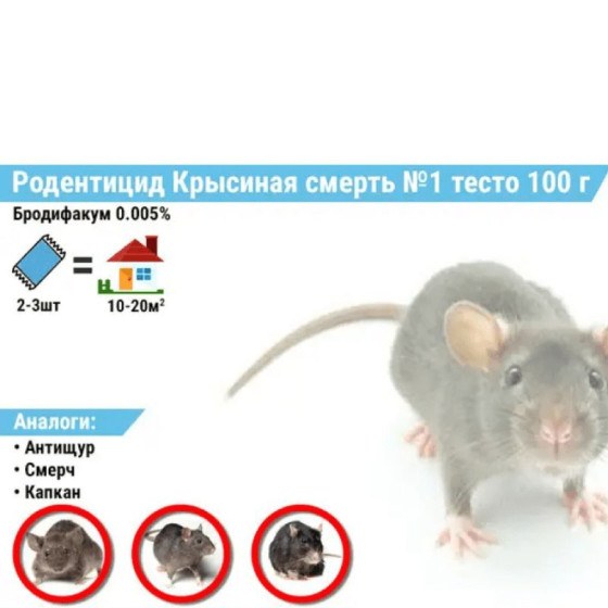 Купити Тісто Від Щурів І Мишей Щурячаерть N1 200 Г в Києві